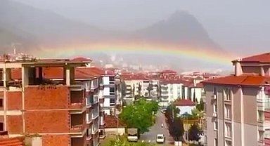Amasya'da gökkuşağı manzarası mest etti