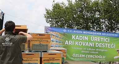 Aydın Büyükşehir'den kadın arıcılara kovan desteği