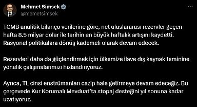 Bakan Şimşek: "Ülkemize ilave dış kaynak teminine yönelik çalışmalarımızı hızlandırıyoruz"