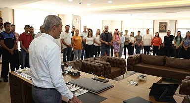 Başkan Kaplan, bayramlaşma töreninde personeli ile bayramlaştı