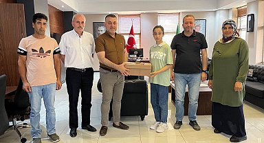 Başkan Yavuz LGS'da tam puan yapan Çetinkaya'yı ağırladı