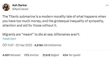 Batı medyasının sınıf ayrımı: "Göçmenlerin denizde ölmesi normal, milyarderlerin denizde ölmesi trajedi"