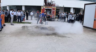Bayburt Devlet Hastanesi'nde yangın tatbikatı gerçekleştirildi