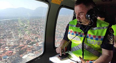 Bayram trafiğine havadan helikopterli denetim