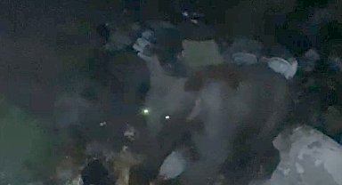 Çöplükte beslenen ayı görüntülendi