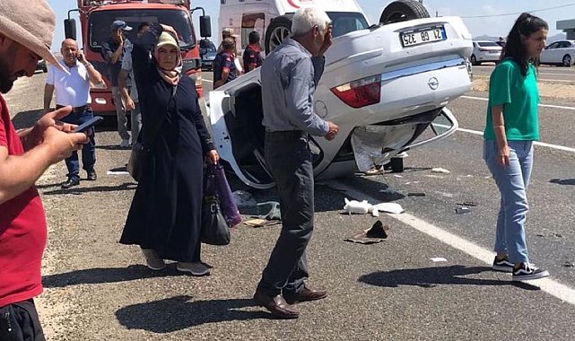 Diyarbakır'da otomobil takla attı: 1 ölü, 4 yaralı