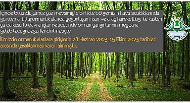 Edirne'de ormanlık alanlara girişler yasaklandı