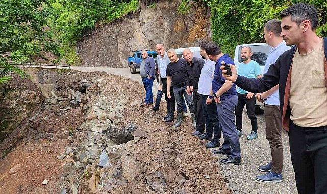 Heyelan sonrası yapılan çalışmaları incelediler