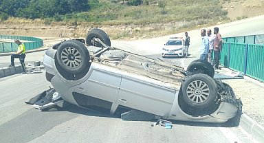 Kontrolden çıkan otomobil takla attı: 1 yaralı