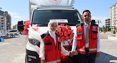 Mobil Sosyal Hizmet Aracı gelin arabası oldu