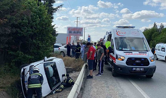 Otomobil şarampole devrildi: 1 yaralı