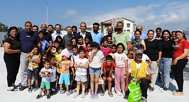 Samandağ'da konteyner kentlerde bayramlaşma