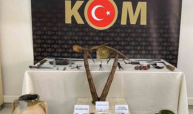 Sivas'ta tarihi eser ve uyuşturucu operasyonu