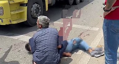 Son nefesini çarptığı kamyon sürücüsünün kollarında verdi