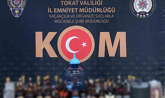Tokat'ta bir köye sahte içki operasyonu