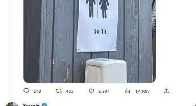 Ünlü tatil merkezi Çeşme'deki 50 TL'lik tuvalet ücreti gündem oldu