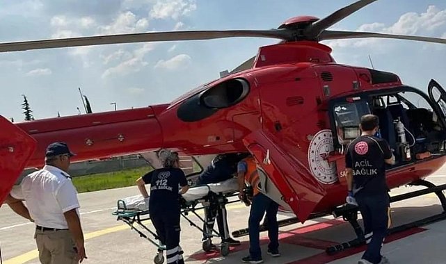 Aydın'da boğulma tehlikesi geçiren genç, helikopterle Manisa'ya sevk edildi