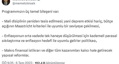 Bakan Şimşek ekonomide izlenecek adımları paylaştı! 3 madde var