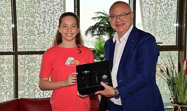 Başkan Ergün LGS şampiyonu MABEM öğrencisini makamında ağırladı