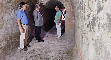 Kayseri Talas'ta tarihi sarnıç gün yüzüne çıkıyor