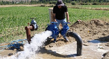 Manisa Kula'da içme suyu hattında test aşamasında
