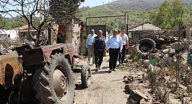 Manisa Saruhanlı'da yangınzedelerin yanında