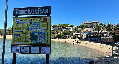 Mavi bayraklı plaja lağım suyu aktı