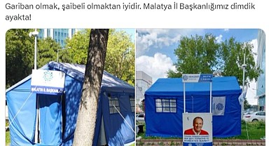 Memleket Partisi'nin Malatya İl Başkanlığı binasının kullanımı için kurulan çadır çalındı.