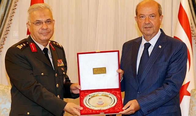 KKTC'de Türk Barış Kuvvetleri'nden Cumhurbaşkanı Tatart'a ziyaret