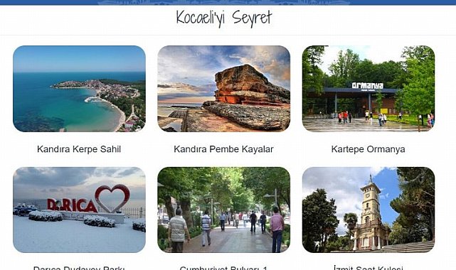 Kocaeli'nin turistik mekanları cepte