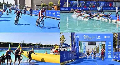 Triatlon şampiyonası nefes kesiyor