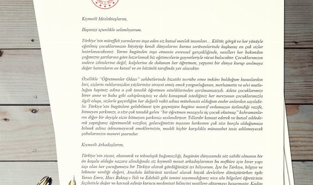 Bakan Tekin'den öğretmenlere mektup