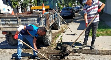 Manisa Alaşehir'de su taşkınlarına karşı temizlik