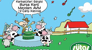 'Sütaş Çiftliği Karikatürleri' Bursa Kent Meydanı'na geliyor