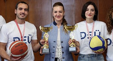 DEÜ'lü sağlıkçılar kamu spor oyunlarına damga vurdu