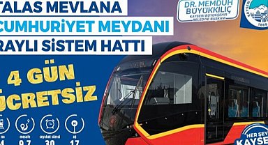 Kayseri'de yeni tramvay 4 gün ücretsiz