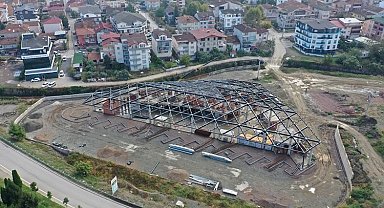 Kocaeli Gölcük terminalinde çatı imalatı sürüyor