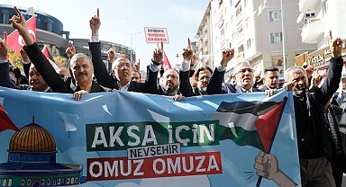 Nevşehir'de Filistin için destek yürüyüşü