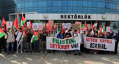 Trakya Üniversitesi'nde 'Katliama Dur De' yürüyüşü