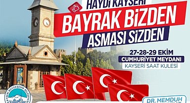 Türk bayrakları Kayseri Büyükşehir'den