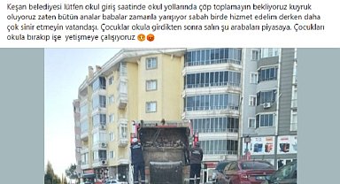 Vatandaştan Keşan Belediyesi'ne 'çöp' çağrısı