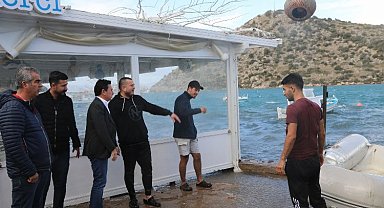 Bodrum'da Başkan Aras'tan fırtınadan etkilenen esnafa ziyaret