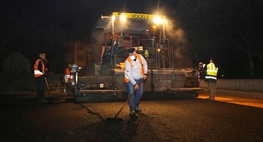 İnegöl Alanyurt'ta asfalt uygulamaları sürüyor