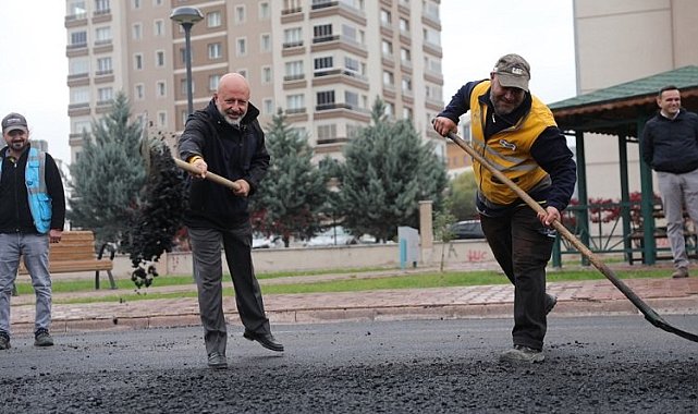 Kayseri Kocasinan'da asfalt çalışması tam gaz