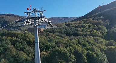 Teleferik'te ana hat boyunca haberleşme halatı