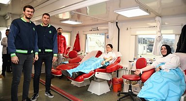 Bursa derbisinde kan bağışı farkındalığı