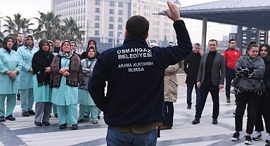 Bursa Osmangazi'de deprem ve yangın tatbikatı yapıldı