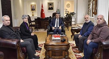 Edirne'de gazetecilerden Vali Sezer'e ziyaret