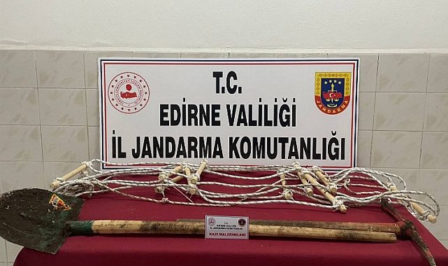 Enez'de kaçak kazıya 6 gözaltı!