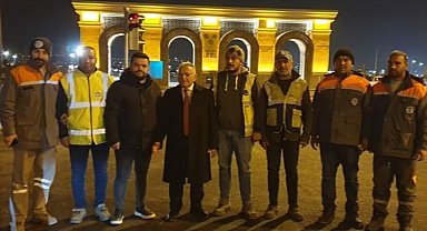 Kayseri'de Üniversite Kavşağı'nda gece mesaisi